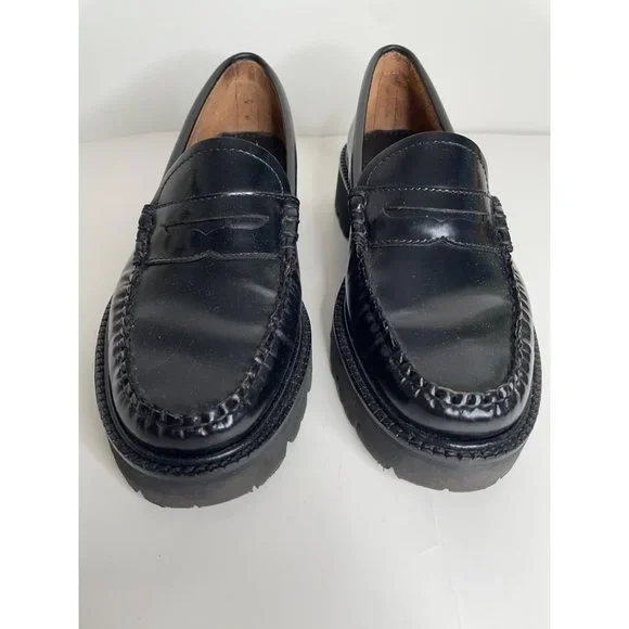 New Weejuns by G.H. Bass Whitney Super Lug Sole Penny Loafer Size 6 Black - Picture 5 of 8